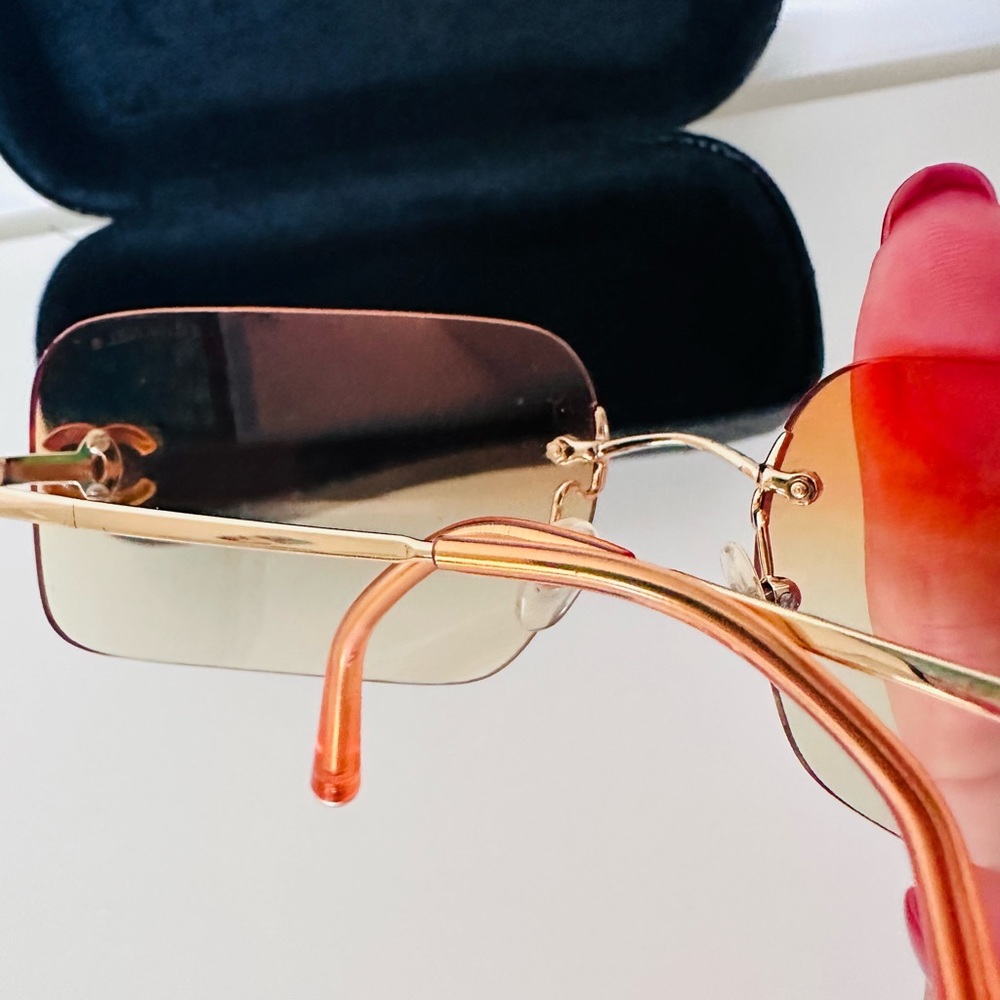 Rare 💫CHANEL VINTAGE SUNGLASSES SWAROVSKI CRYSTAL CC - Picture 9 of 16